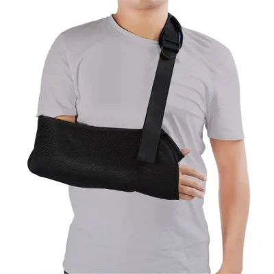 compressed-Universal Arm Sling Unisex Adult Adjustable Soft Padded Shoulder Strap Black